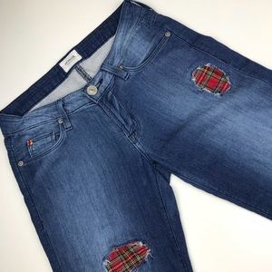 Hudson | Boho Flare Leg Patch Denim Jeans Sz 25